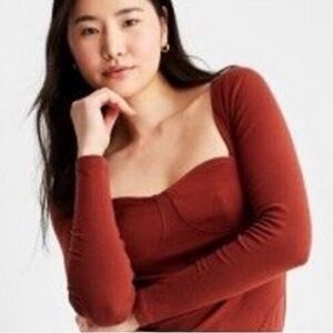 Future Collective Terracotta Long Sleeve Top